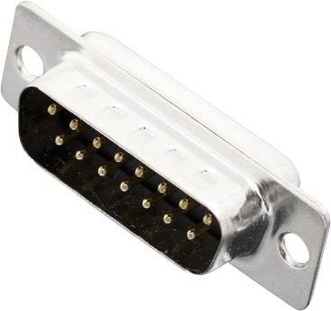 A silver D-sub connector with 15 pins, commonly used for analogue video connections.