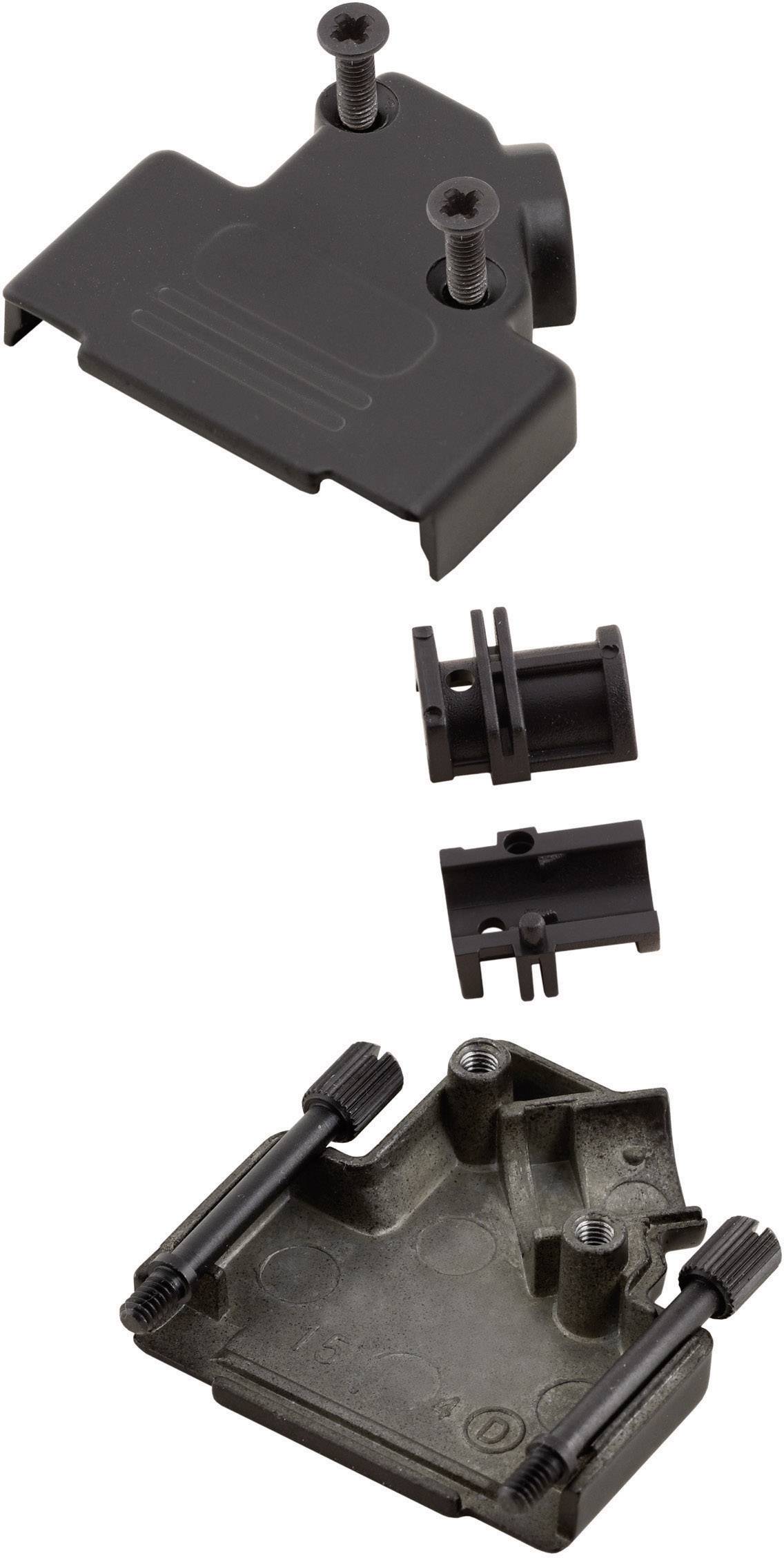 A dismantled metal component with screws, comprising a mounting bracket, two spacer pieces and a base. Unambiguously assemblable.