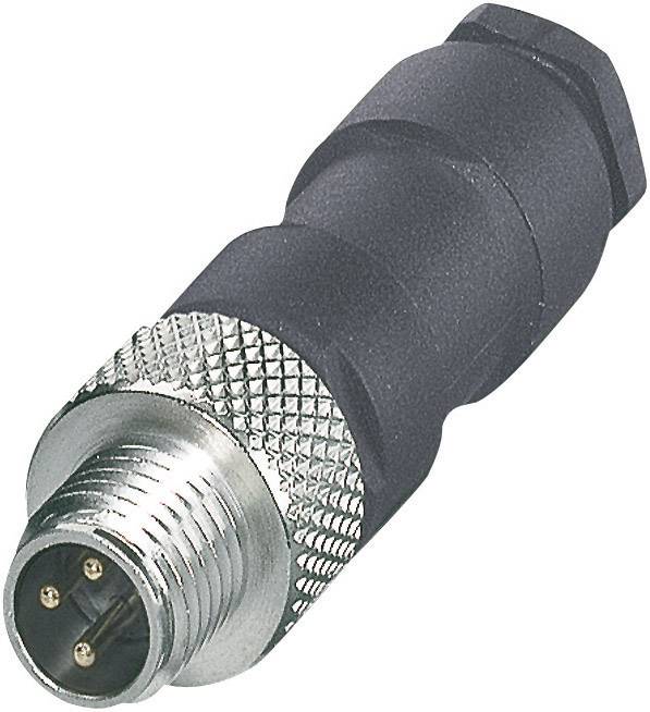A black, cylindrical connector with metal threading and a 4-pole connection.