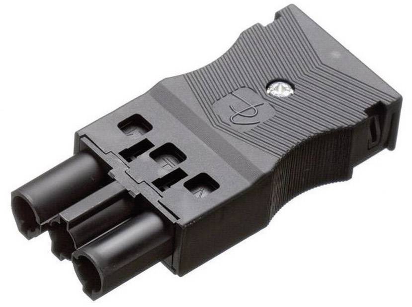 Adels-Contact 17798 Mains connector AC Socket, straight Total number of pins: 2 + PE 16 A Black 1 pc(s)