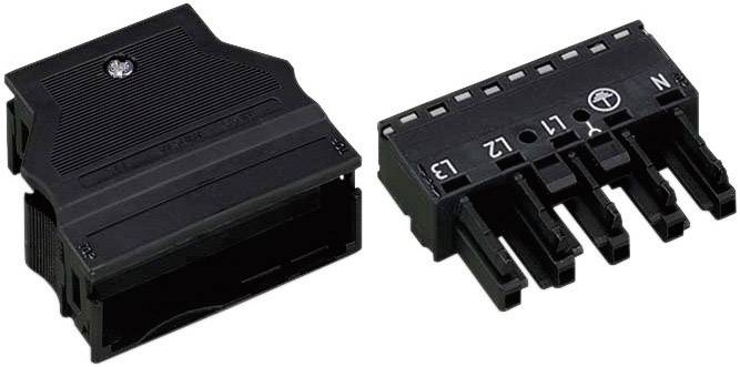 WAGO 770-105/L010-165 Mains connector WINSTA MIDI Socket, straight Total number of pins: 4 + PE 25 A Black 1 pc(s)