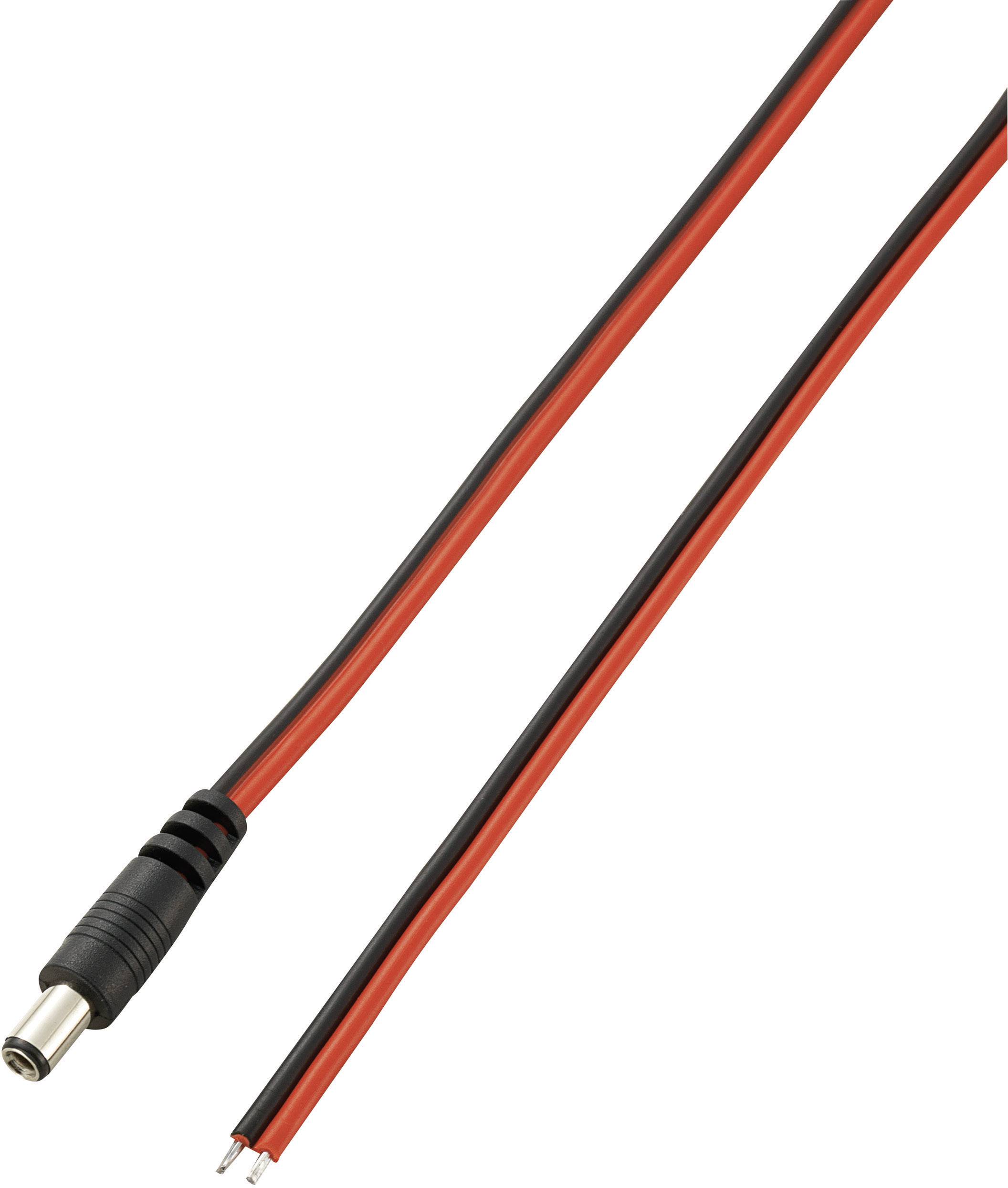 The figure shows a black and red network cable with a plug at one end and exposed wires at the other end.