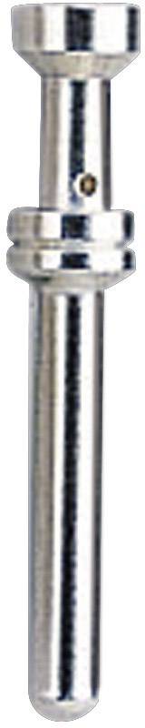 A silver metal pin with a ridged central section and a flat, broad head.
