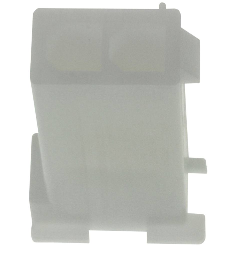 A transparent, rectangular plastic sleeve with two internal compartments. It appears simple and functional.