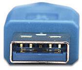 Manhattan USB cable USB 3.2 1st Gen (USB 3.0 / USB 3.1 1st Gen) USB-A plug, USB-B plug 3.00 m Blue gold plated connectors