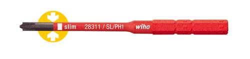Wiha VDE Slot, Plus/Minus Interchangeable bit SL/PH 2 75 mm Compatible with Wiha Torque