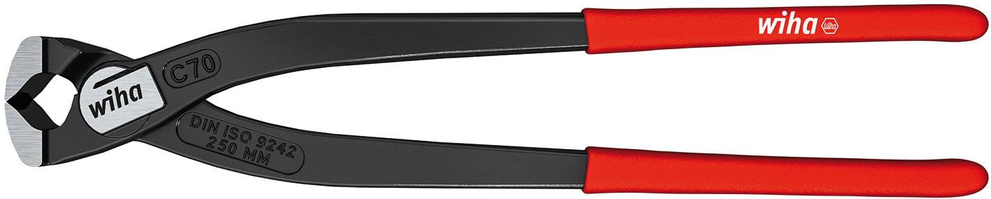 Wiha side cutters with black blades and red handles, suitable for precise cutting of wires up to 1.8 mm in diameter.