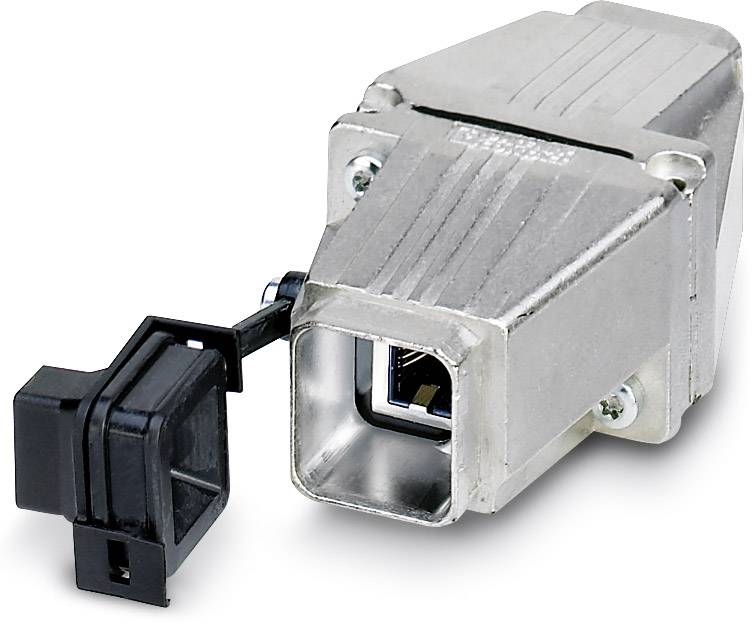 Silver USB plug in a metallic casing with protective cap, suitable for technical applications or industrial use.