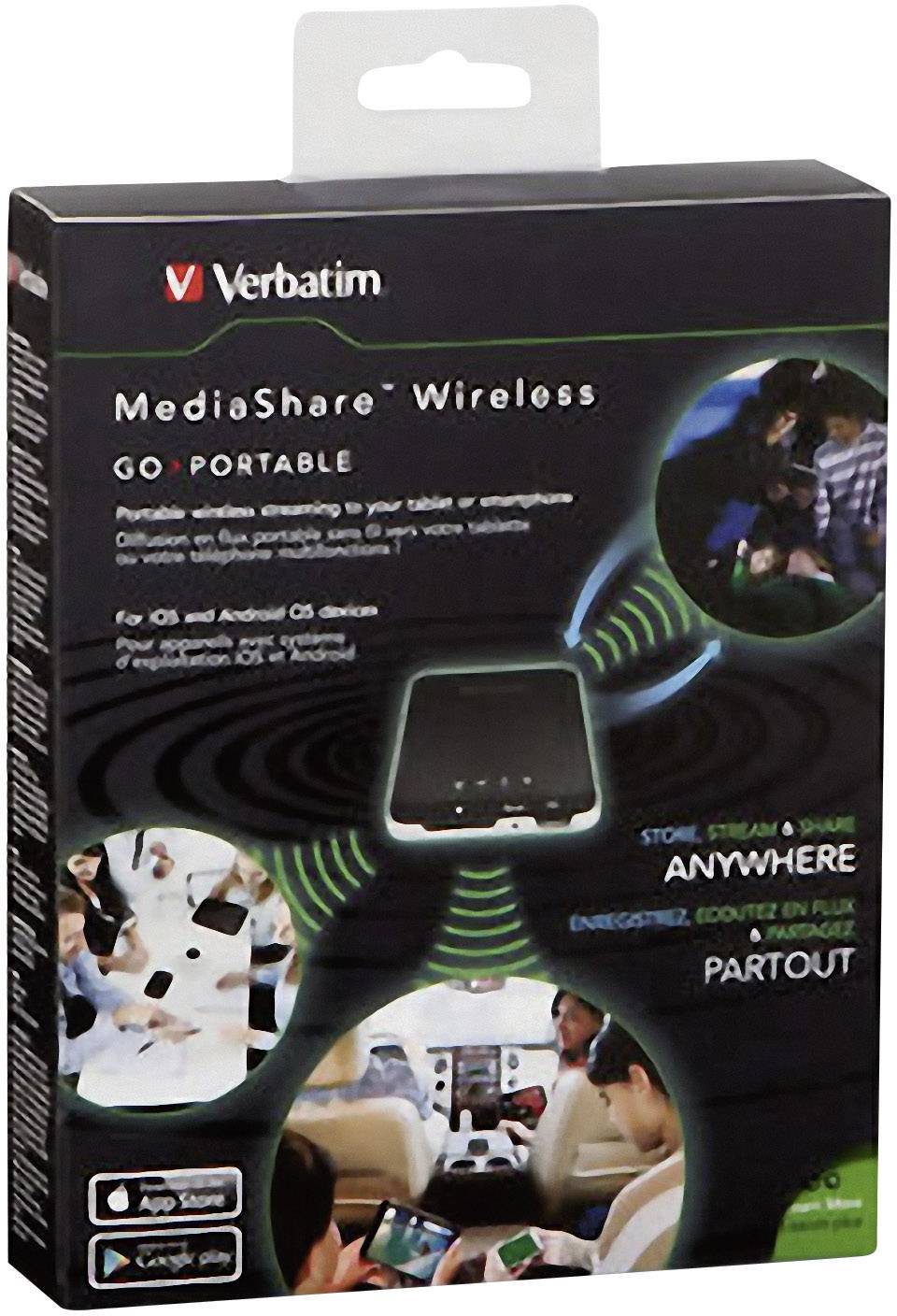 Verbatim MediaShare Wireless Storage Wi-Fi data reader Compatible with: iOS , Android