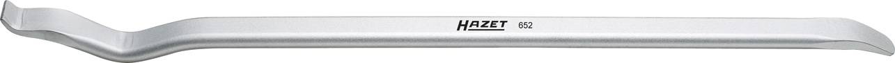 A silver-coloured nail file with a curved end and engraved logo, shown from a side view.