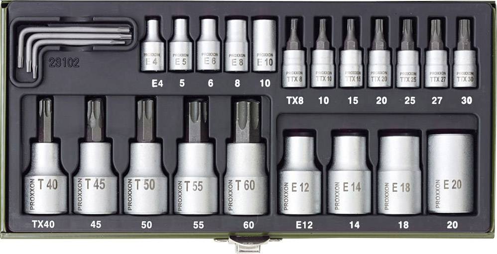 Proxxon Industrial Bit set 1/4" (6.3 mm), 1/2" (12.5 mm) 24-piece 23 102