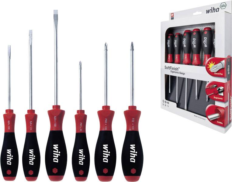 Wiha Workshop Screwdriver set 6-piece Slot, Phillips, Pozidriv
