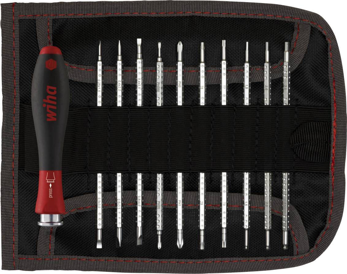 Wiha Workshop Interchangeable bits set 11-piece Slot, Phillips, Star socket, Allen
