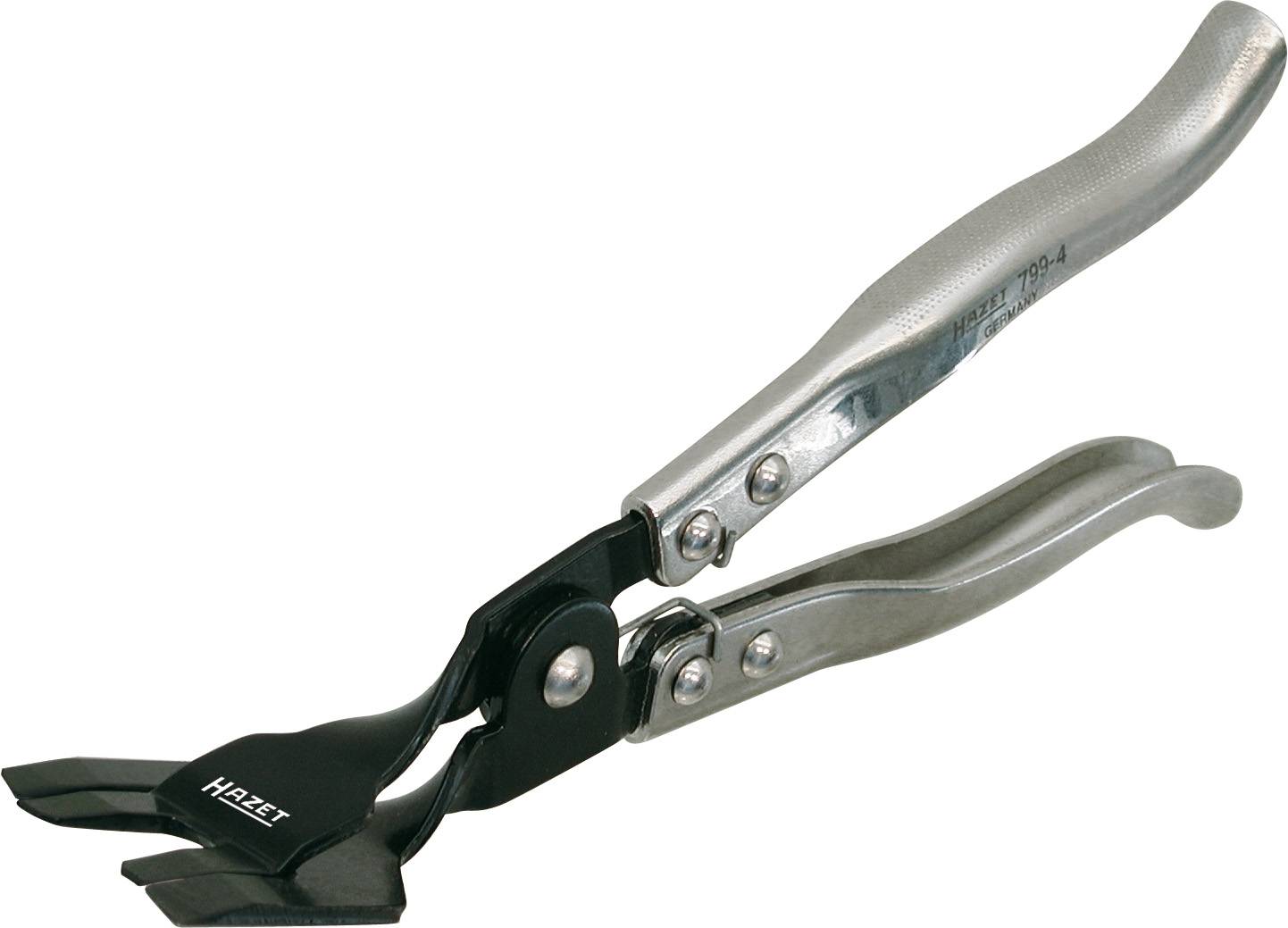Plier-like tool with ergonomic handles, suitable for removing clips and fasteners in automotive areas.