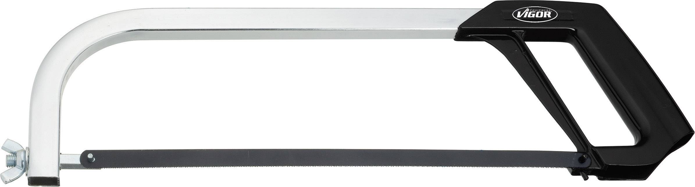Metal saw with black handle, suitable for cutting metal.