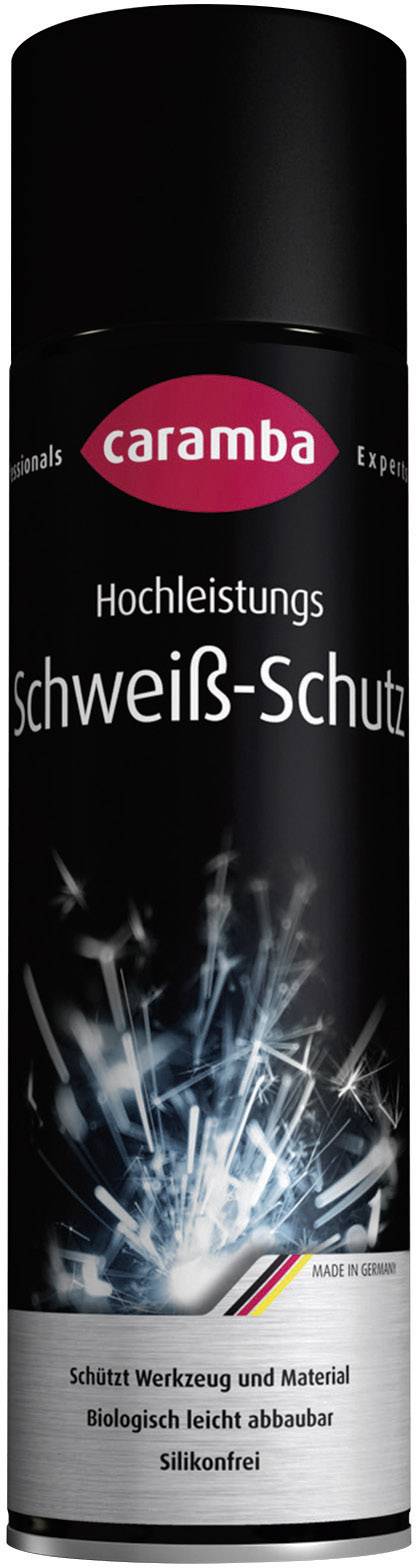 Black spray can with the inscription 'High-Performance Sweat Protection'. Caramba logo and indication 'Made in Germany'. Protects tools.