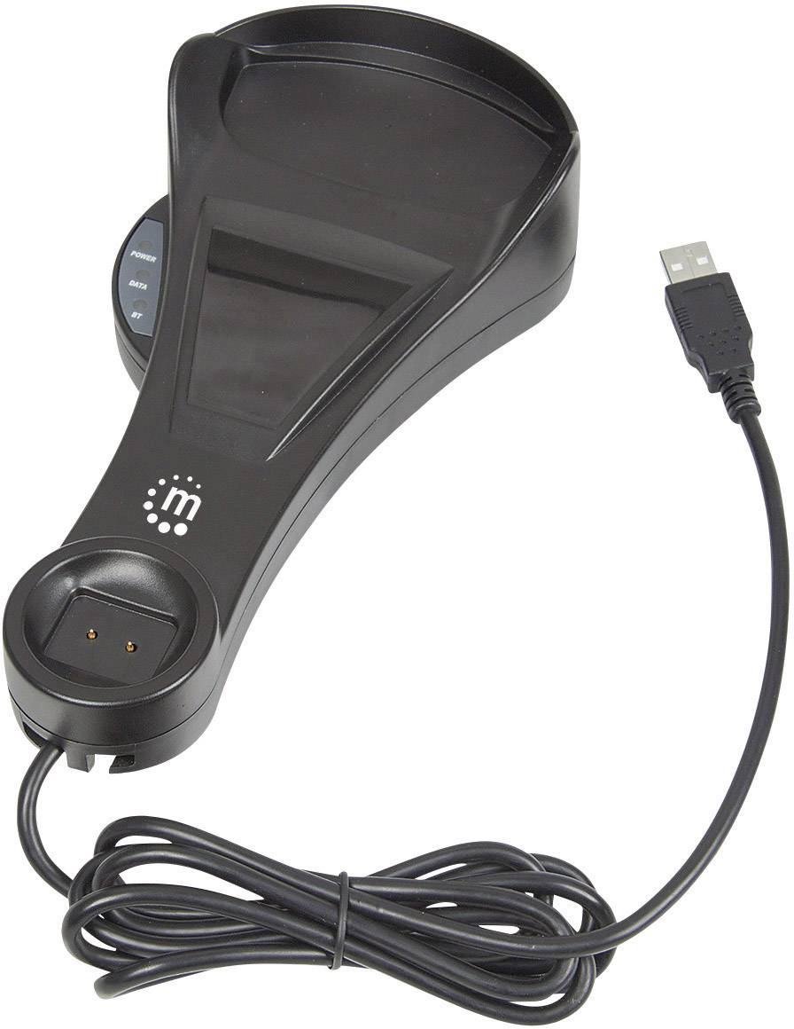 A black charger with a USB port and a square base. It has a distinctive design and is suitable for electronic devices.