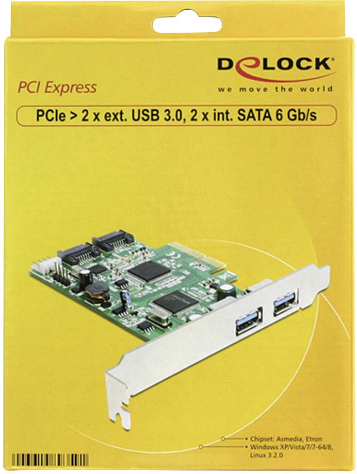 Delock 89359 2 ports USB 3.2 1st Gen controller card USB type A PCIe