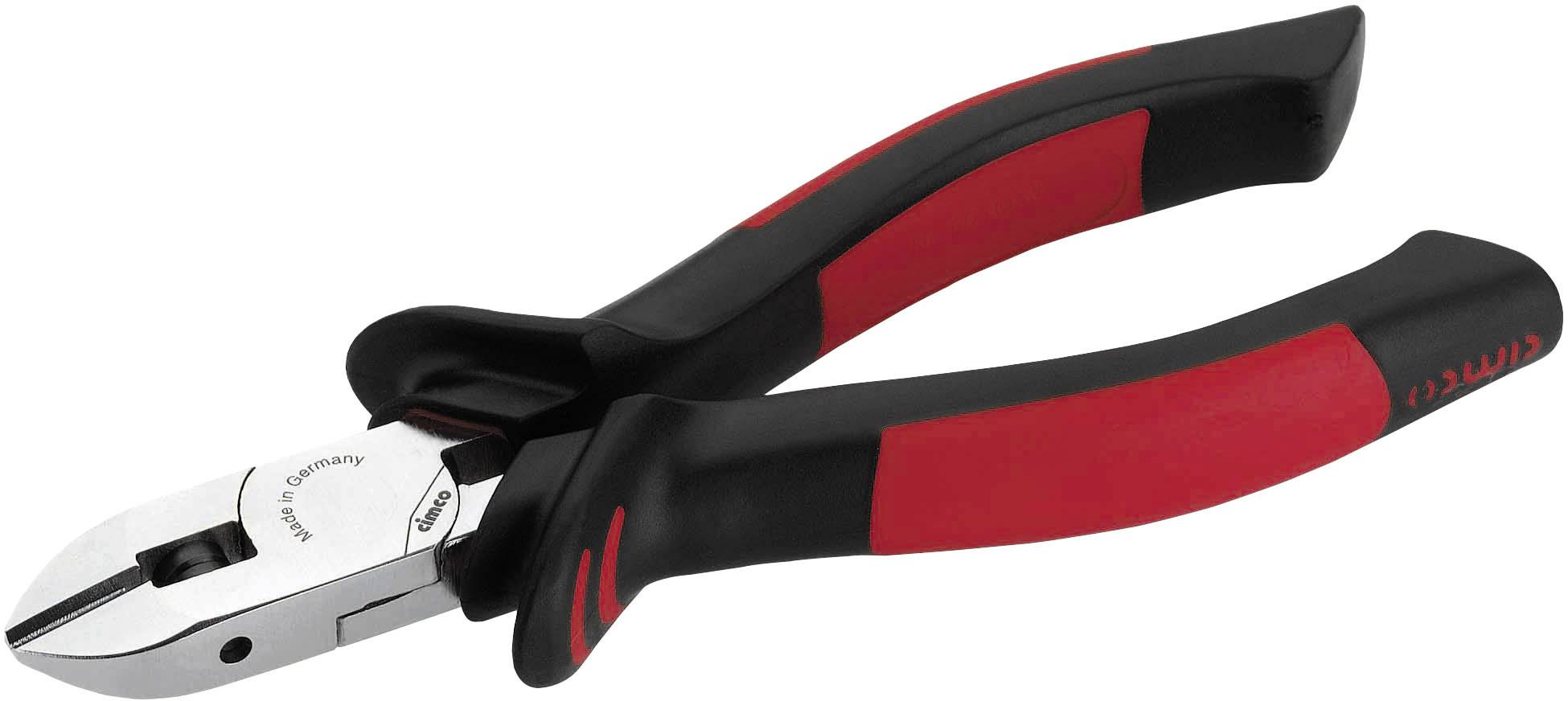 The wire cutters have red and black handles and a metal cutting edge for severing wires.