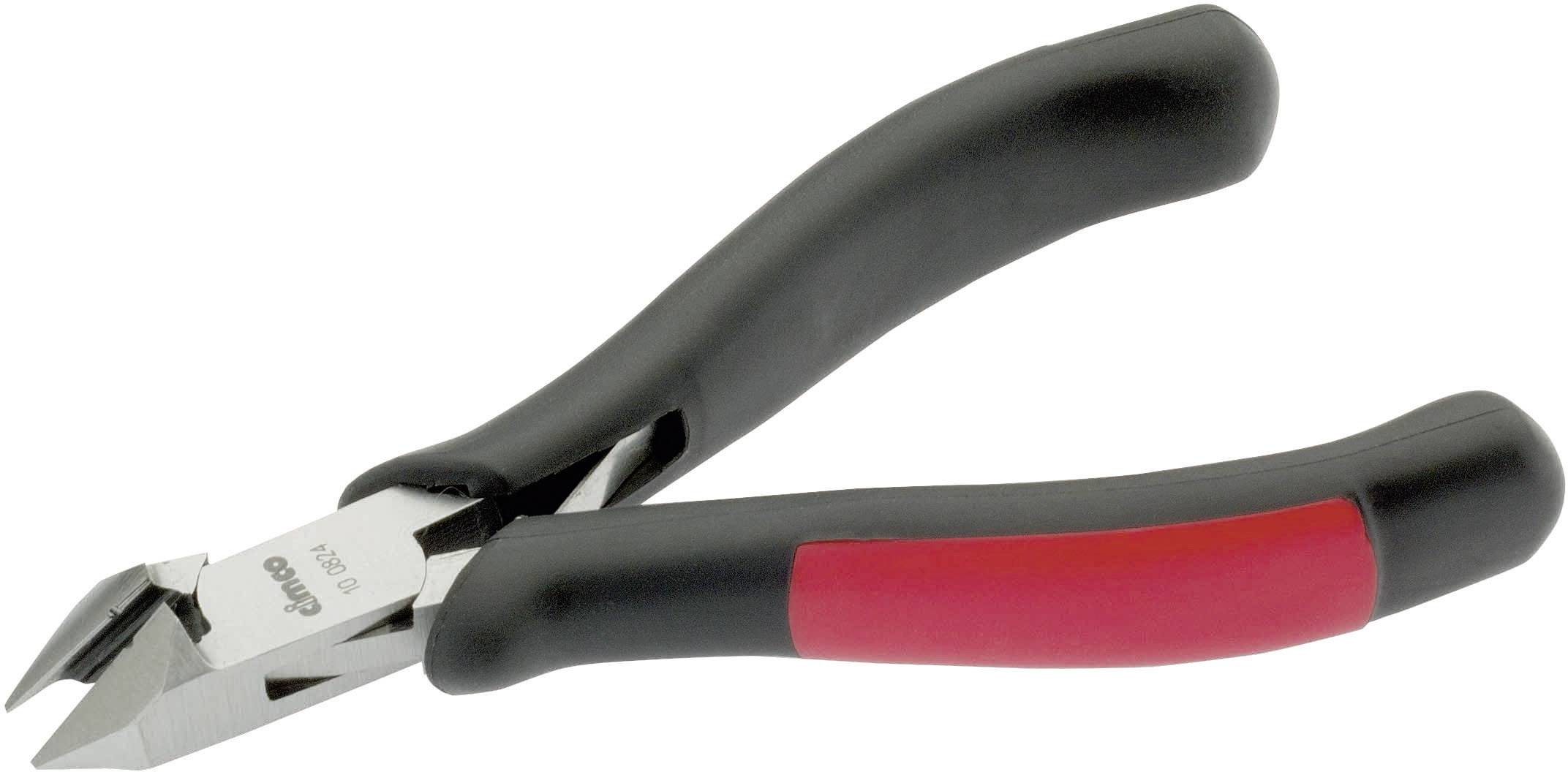 Side cutters with a black and red handle on a white background.