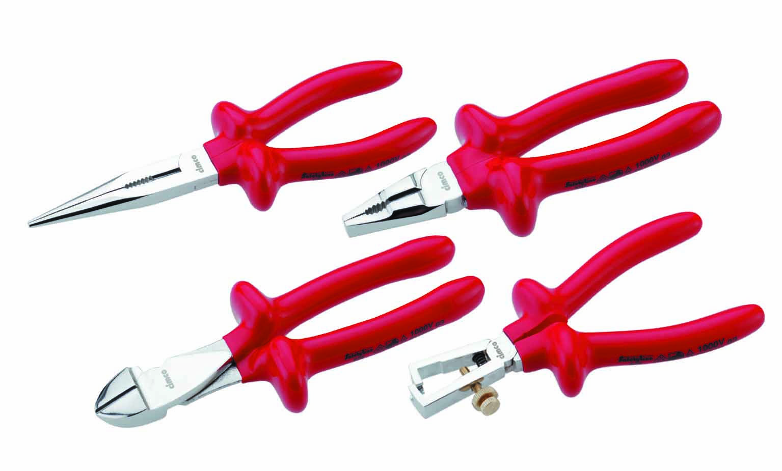 Cimco 108002 VDE Pliers Set 4-piece