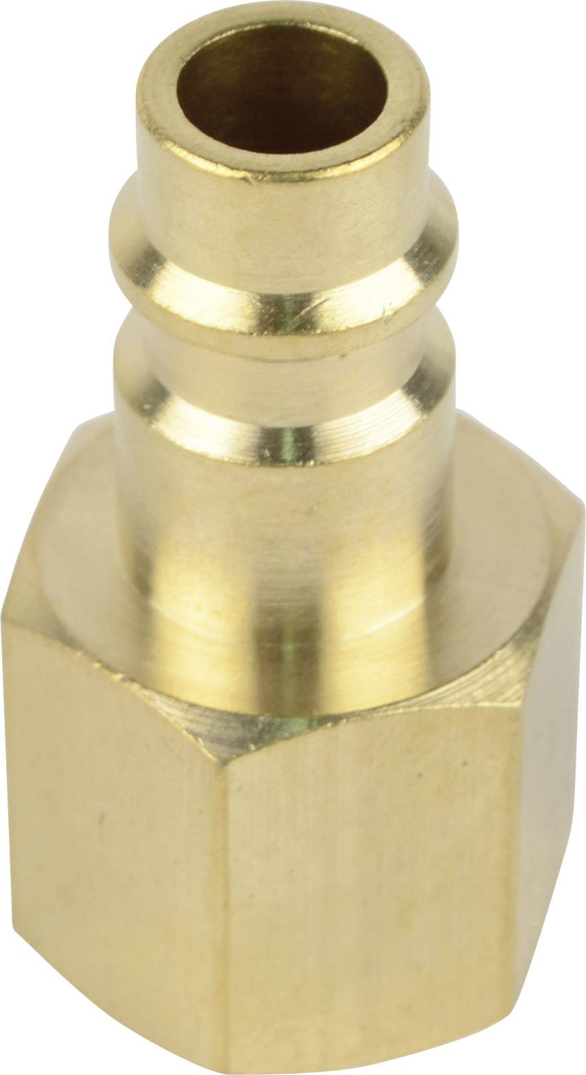 Brass push-fit coupling with a hexagonal base, designed for connecting hoses or pipes. Robust and functional.