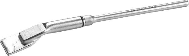 A silver-coloured exhaust chisel with a flat, wide blade and a long, straight handle. Suitable for sheet metal work.
