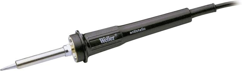 A black soldering iron with a silver tip and the inscription 'Weller antistatic' on the handle, suitable for precision mechanical work.