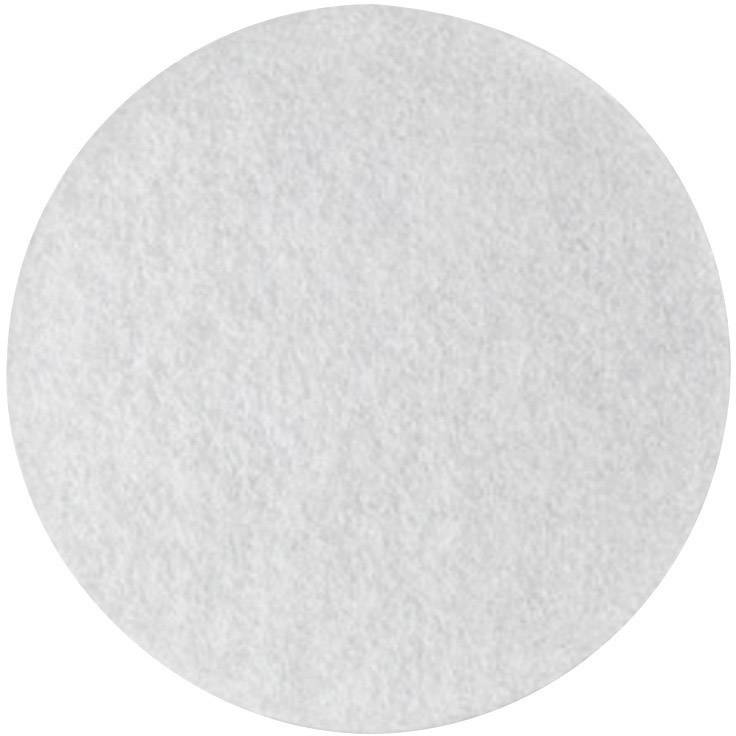 A round, white circle on a grey background, appearing like a simple, flat surface.