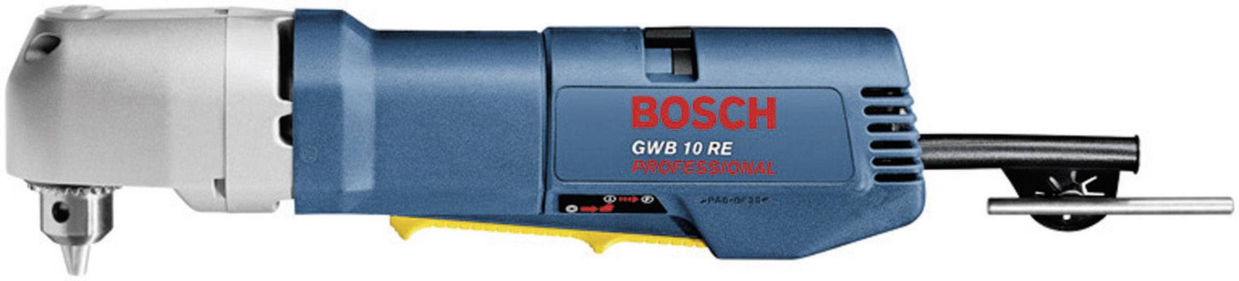 A blue Bosch GWB 10 RE Professional angle grinder, identifiable by its compact design and silver head.