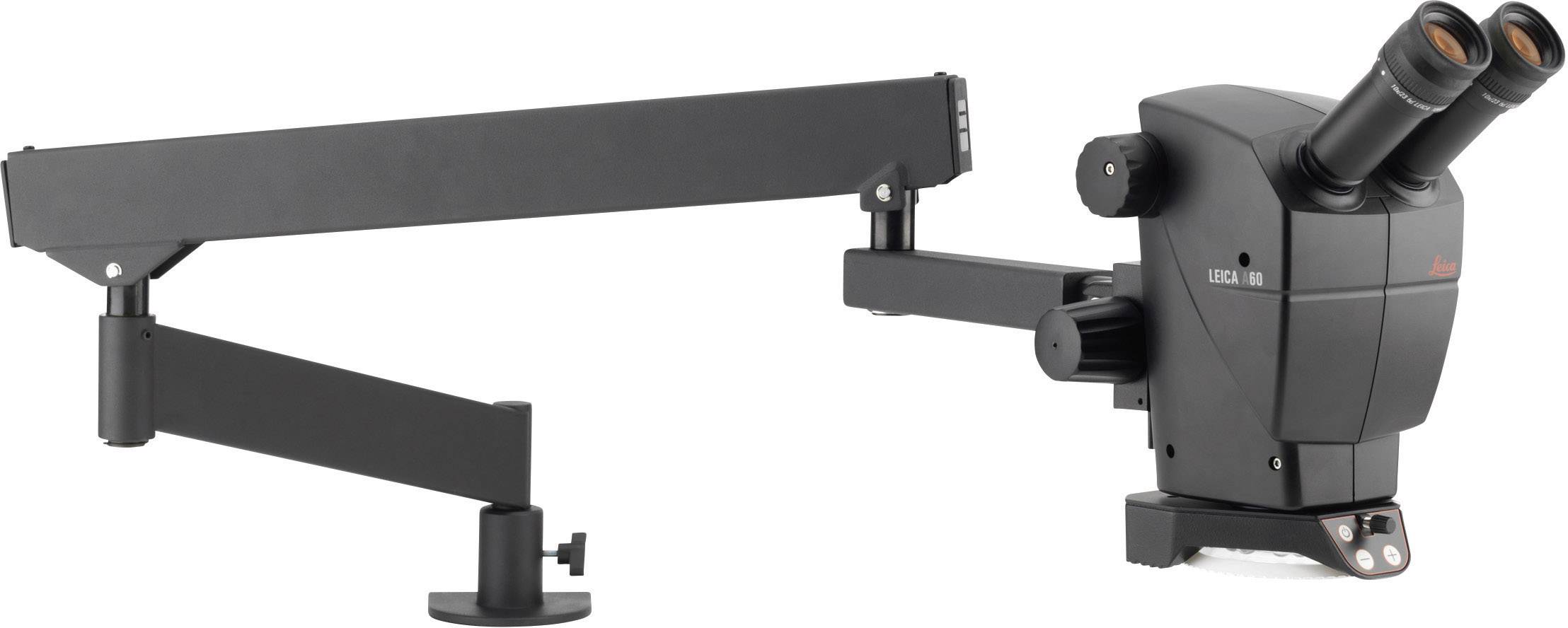 Microscope with a pivoting arm and two eyepieces, suitable for precision work or laboratory examinations.