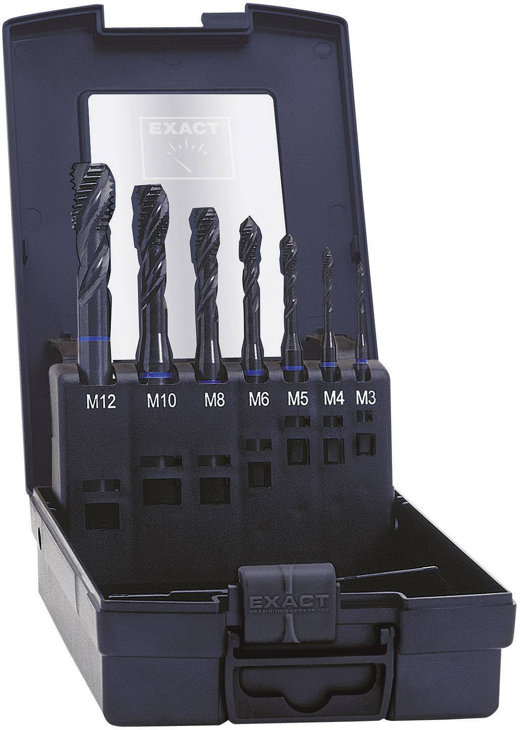 Exact 43654 CNC tap 7-piece metric M3, M4, M5, M6, M8, M10, M12 Right hand cutting DIN 371 HSS-E Shape C 1 Set