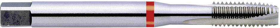 A silver tap and die set with a red ring.