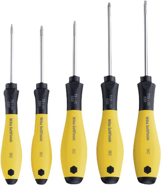 Five screwdrivers with yellow handles of different sizes, arranged side by side, suitable for various screw types.