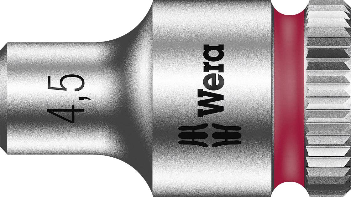 Screwdriver bit with printed size '4.5' and distinctive red ring, Wera brand, suitable for 1/4-inch drives.