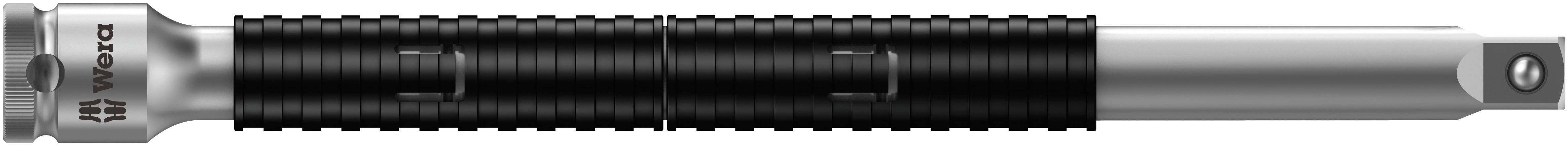 'Wera' extension for tools, black and silver design, non-slip grip, for improved access and torque.