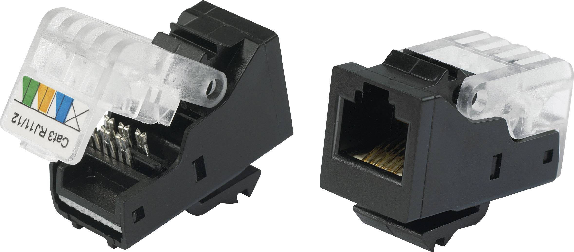 TRU COMPONENTS 93014c936 Modular socket, without the need for tools Socket, straight Black 1 pc(s)