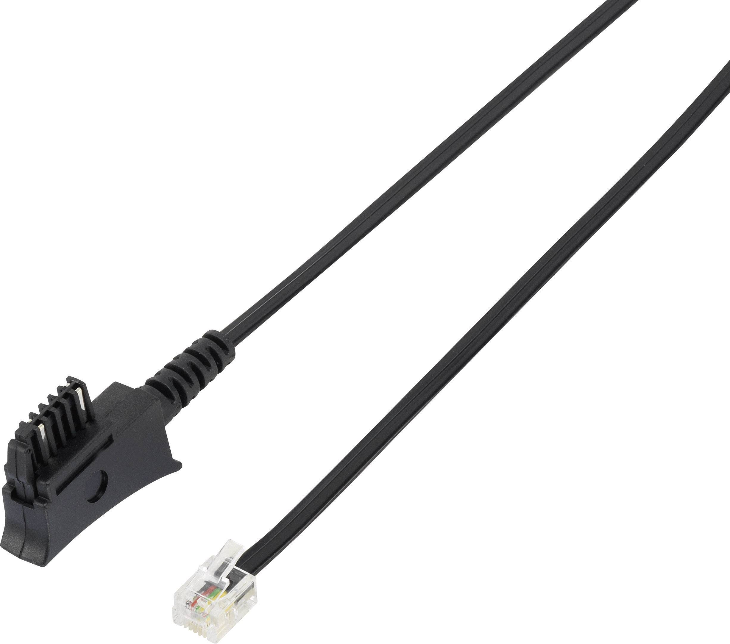 Basetech Phone Cable [1x Landline plug (Austria, TDO) - 1x RJ11 6p4c plug] 3.00 m Black
