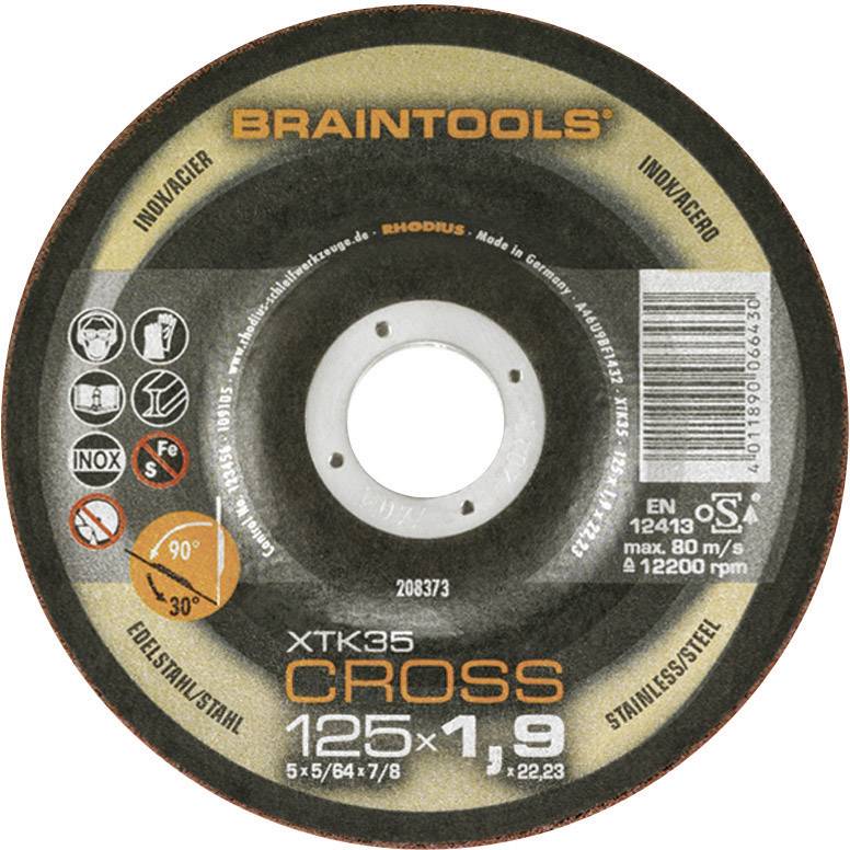 'Braintools' Trennscheibe, XTK35 Cross, Durchmesser 125 mm, Edelstahl geeignet, max. 80 m/s Geschwindigkeit, gefertigt in Deutschland.