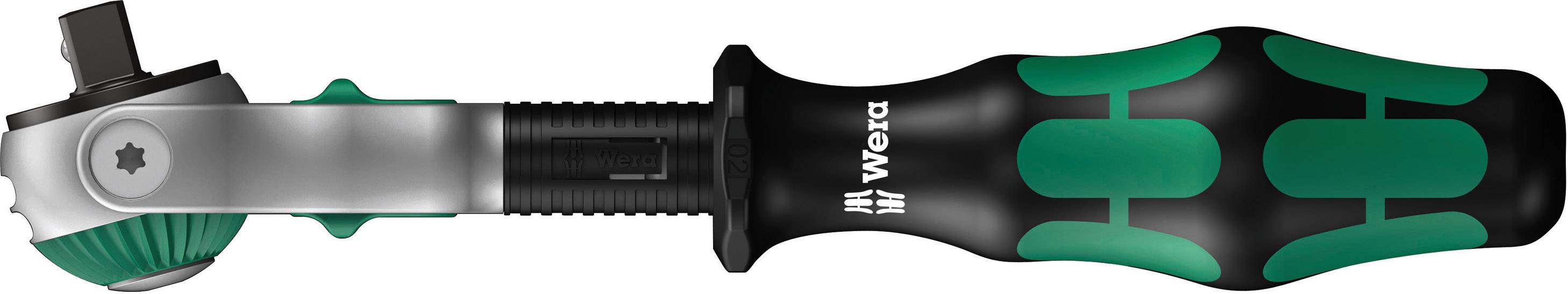 A ratchet screwdriver with an ergonomic handle in black and green, suitable for various screwing tasks. Brand name visible.