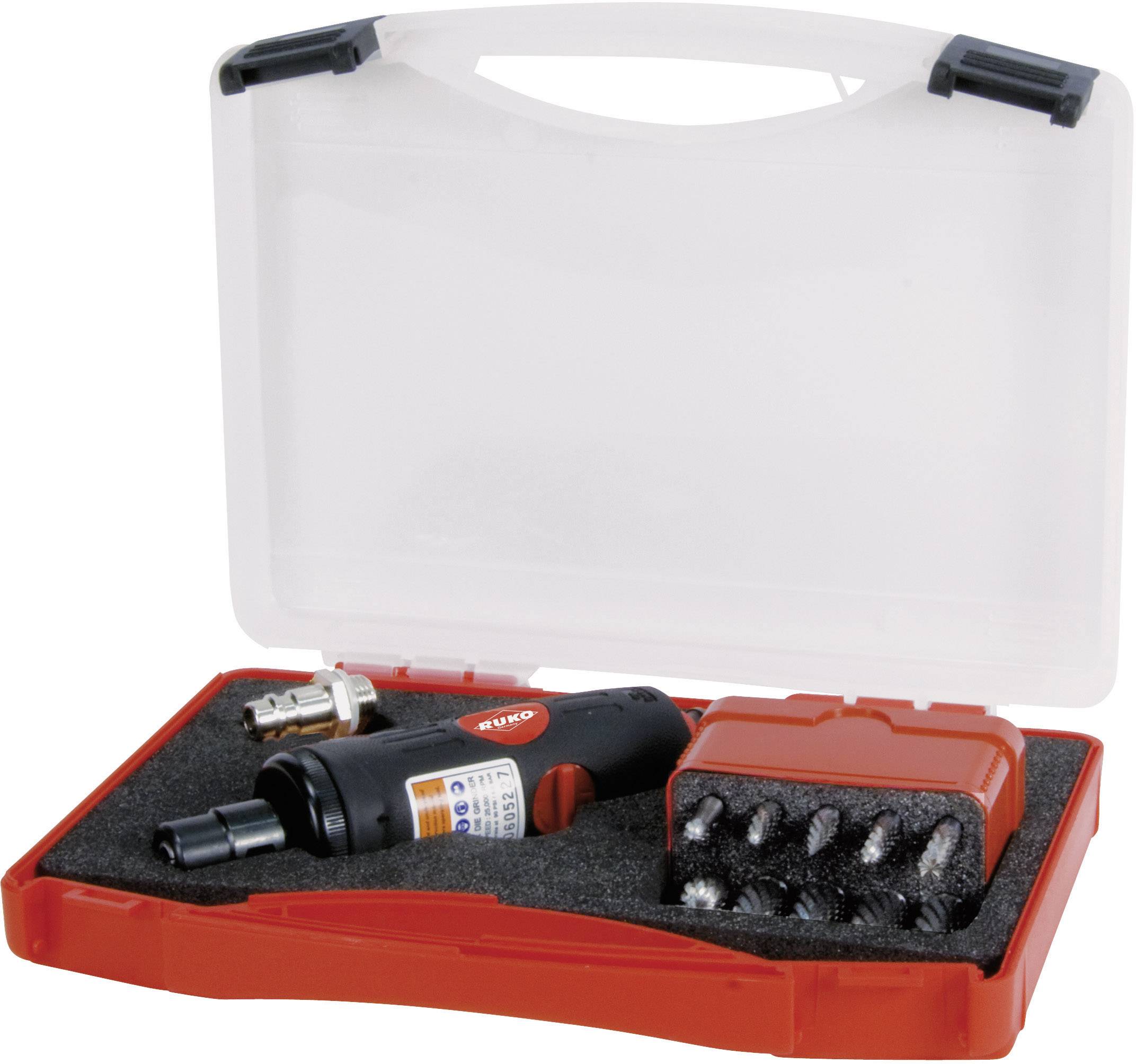 RUKO Pneumatic sander 1/4" (6.3 mm) 6.2 bar incl. accessories, incl. case