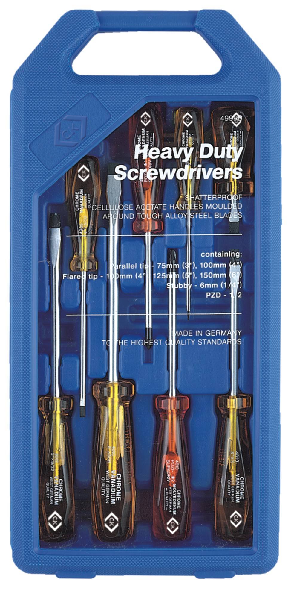C.K Workshop Screwdriver set 8-piece Slot, Pozidriv