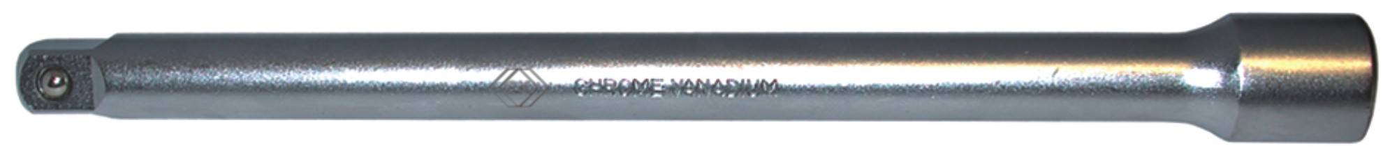 A silver steel tool with a long cylindrical shaft and a small, toothed end.
