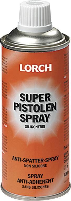 A spray can product named 'Super Gun Spray' by Lorch. It is silicone-free and intended as an anti-spray protection.