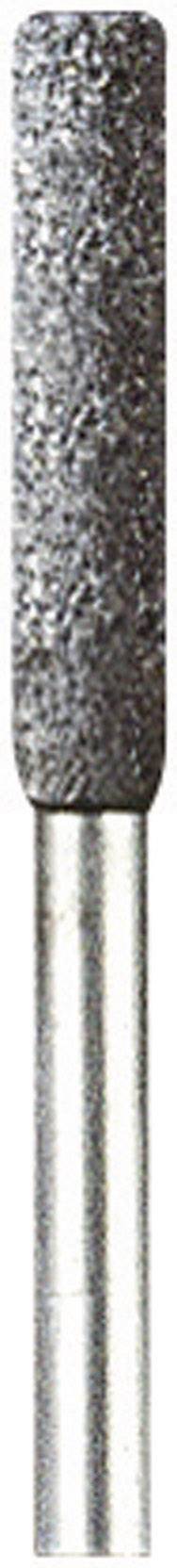 A cylindrical drill bit with a coarse, textured head and a smooth silver handle. Ideal for precise drilling in hard materials.