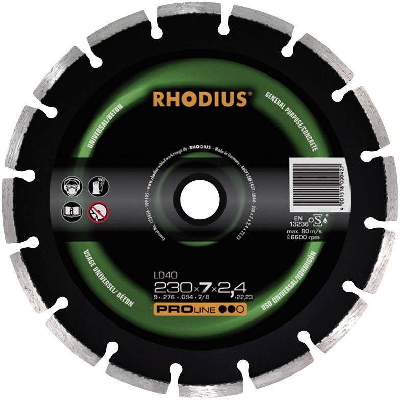 Rhodius 394138 LD 40 Diamond cutting disc Diameter 230 mm Inside diameter 22.23 mm 1 pc(s)
