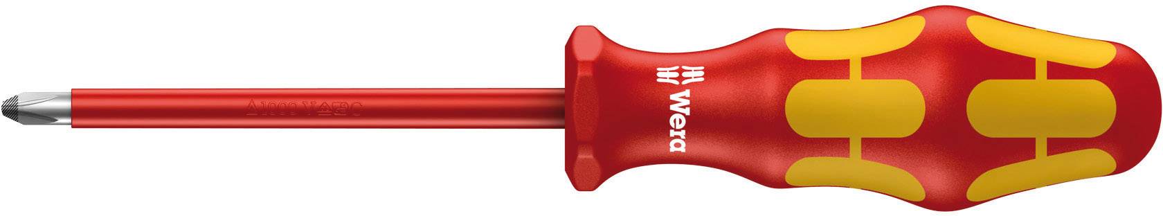 A red and yellow screwdriver with an ergonomic handle.