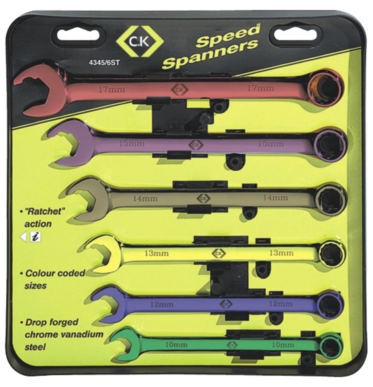 C.K T4345/6ST Crowfoot wrench set 6-piece Spanner size (metric) 10 - 17 mm