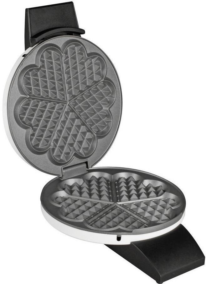 Cloer 1621 Heart-shaped waffle maker with manual temperature settings White, Black