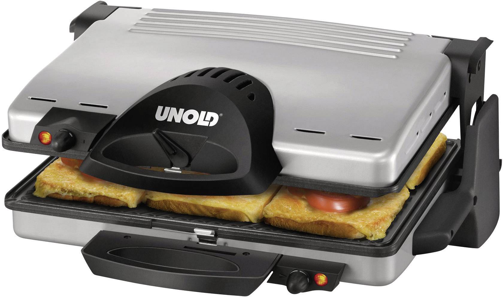 Unold 8555 Electric Grill press with manual temperature settings Stainless steel, Black